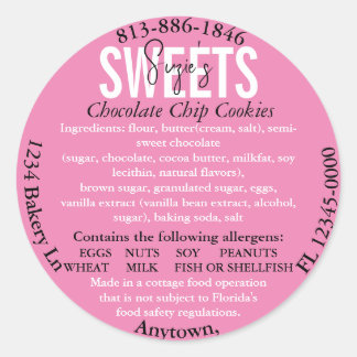 Updated Florida State Cottage Law Ingredient Label