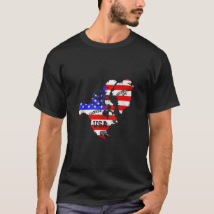 Updated Map of America USA Canada Greenland Vintag T-Shirt