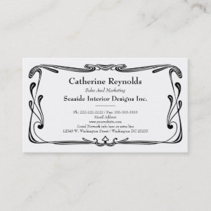 Updated Retro Art Deco Border Simple Flourish Business Card