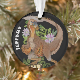 Updated TemplatePersonalized Name Dinosaur Raptor Ornament