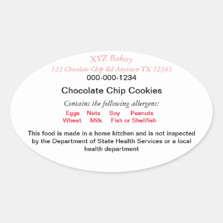 UPDATED TEXAS Cottage Food Law label home baker