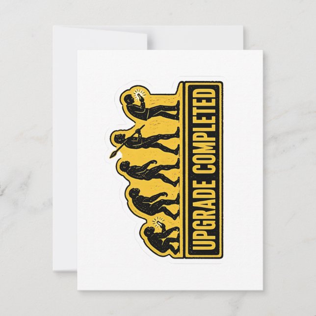 Upgrade Completed Funny Evolution Meme Card (Front)