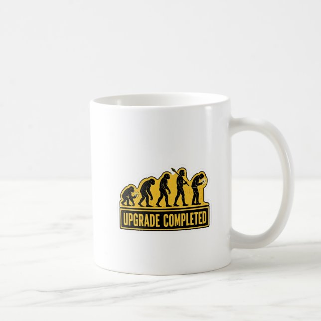 Upgrade Completed Funny Evolution Meme Coffee Mug (Right)