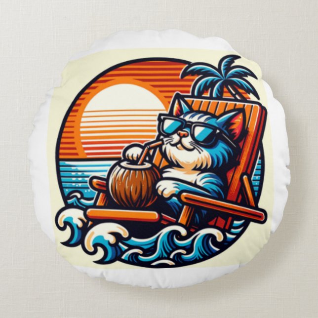 Upgrade your space with this cosy, cat Pillow  (Front)