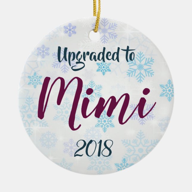 Upgraded To Mimi Personalised Christmas Ornament (Front)