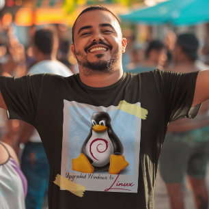 Upgraded Windows Debian Linux Tux T-Shirt