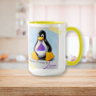 Upgraded Windows Endevour OS Tux Mug