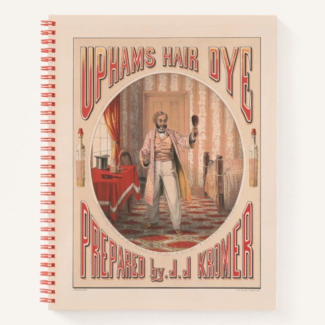 Uphams Hair Dye, Circa 1864 Notebook (Front)