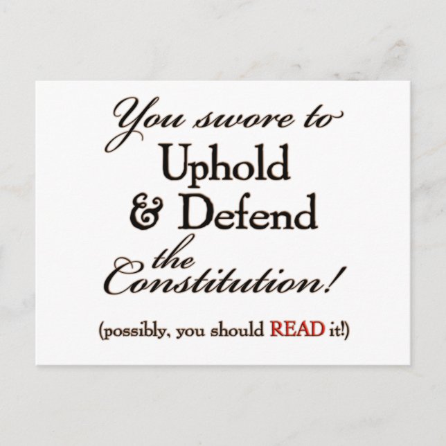 uphold and defend! postcard (Front)