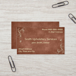 Upholstery Upholsterer Leather Business Card