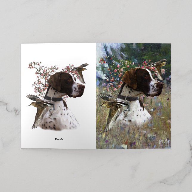 Upland Game Bird Hunting Foil Greeting Card (Outside Laydown)