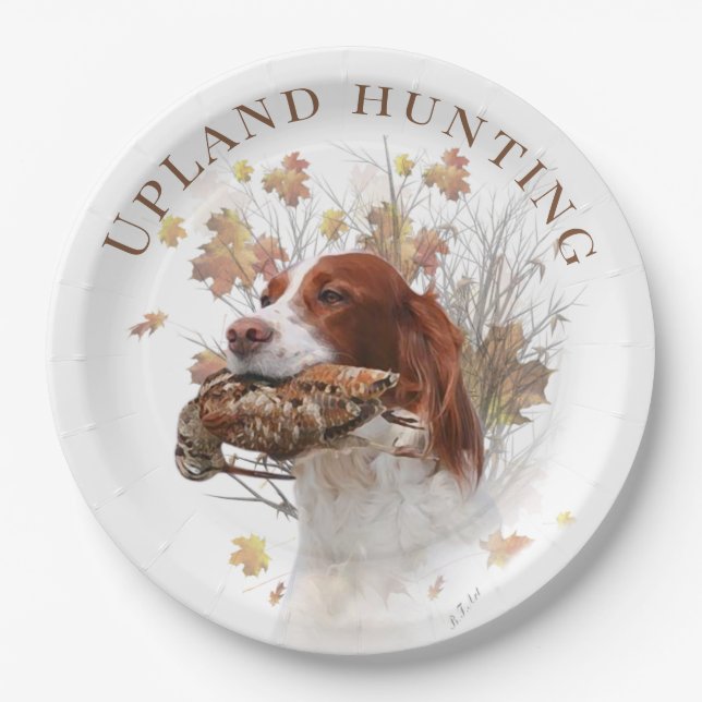 Upland Game Bird Hunting Paper Plate (Front)