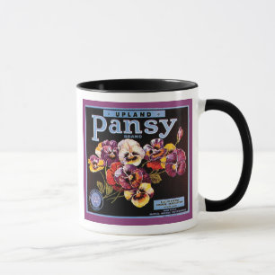 Upland Pansy VIntage Crate Label Mug