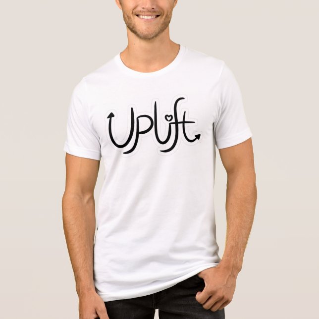 Uplift Text: Inspire and Elevate Tri-Blend Shirt (Front)
