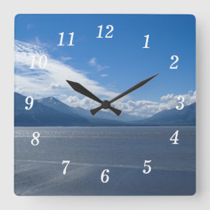 Uplifting Alaska Mountains Wall Clock