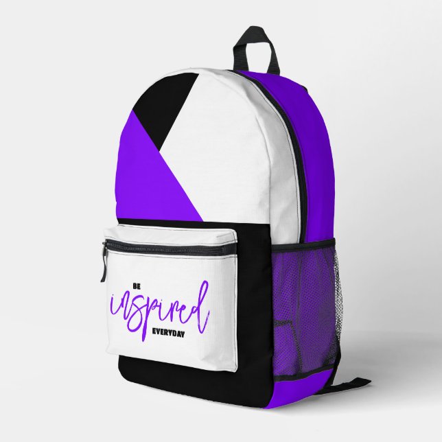 Uplifting Be Inspired Everyday Printed Backpack (Back Corner Right)