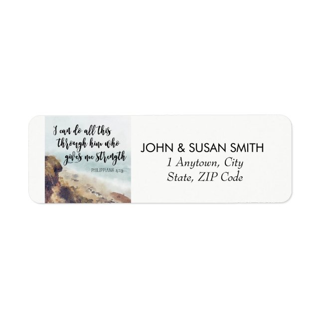 uplifting bible quote return address labels (Front)