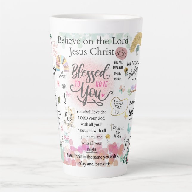 Uplifting Blessings & Whimsical Wisdom Latte Mug (Front)