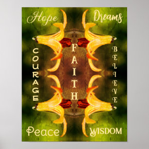 Uplifting Canada Lily Abstract Inspirational Words Poster