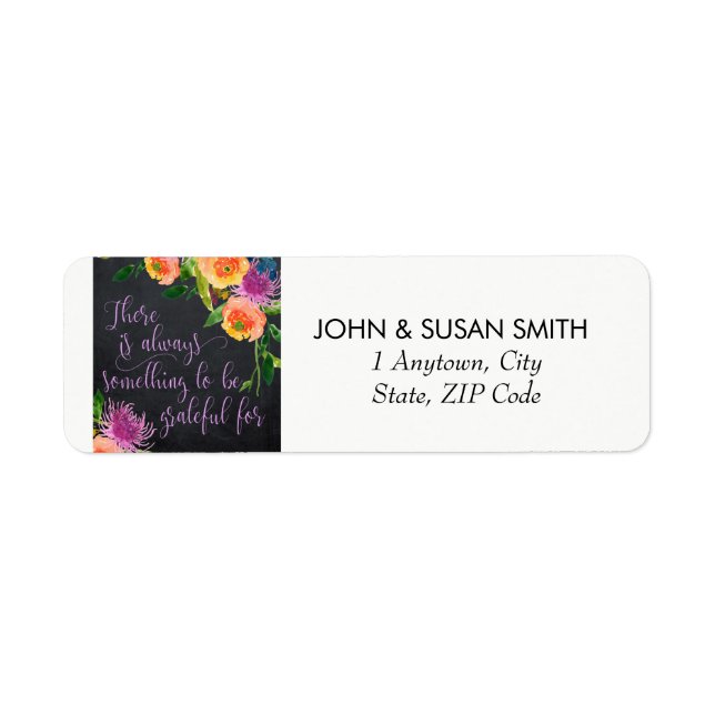 uplifting colourful floral return address labels (Front)