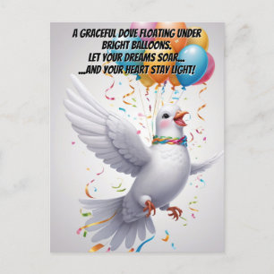 Uplifting Dove and Balloons Postcard