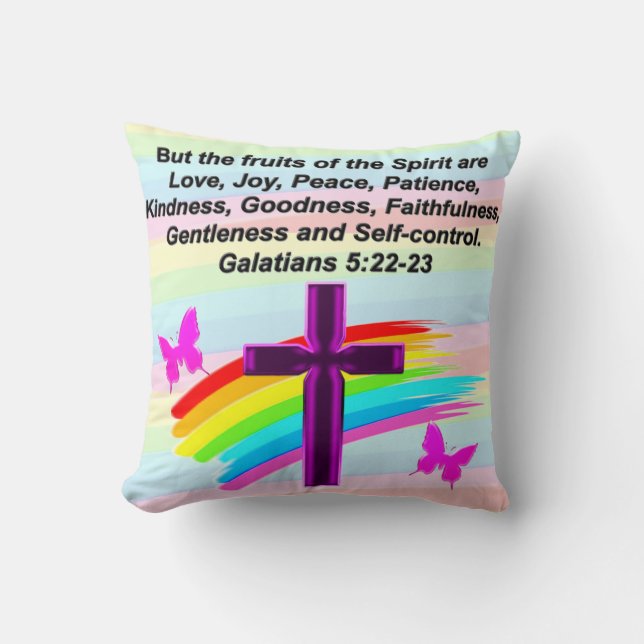 UPLIFTING GALATIANS 5 SCRIPTURE CUSHION (Front)