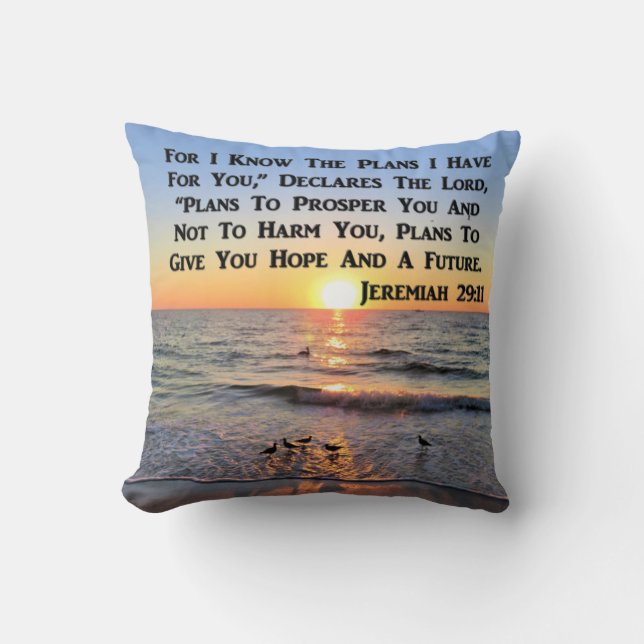 UPLIFTING JEREMIAH 29:11 SUNRISE CUSHION (Front)