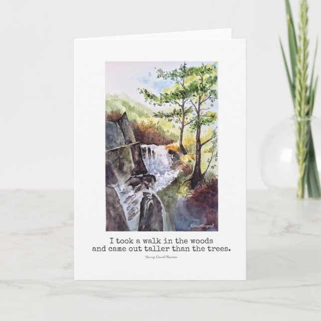 Uplifting Poetry Nature Watercolor Greeting Card (Front)