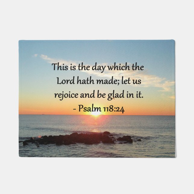 UPLIFTING PSALM 118:24 SUNRISE PHOTO DESIGN DOORMAT (Front)