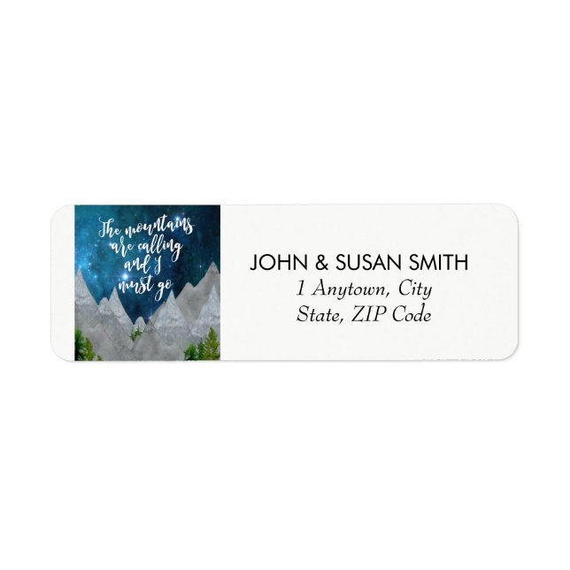 uplifting quote mountains return address labels (Front)