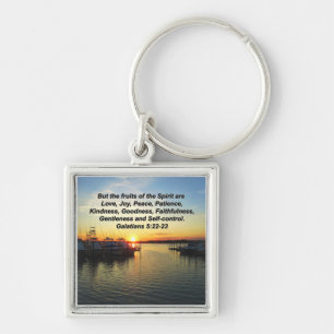 UPLIFTING SUNSET FRUITS OF THE SPIRIT DESIGN KEY RING