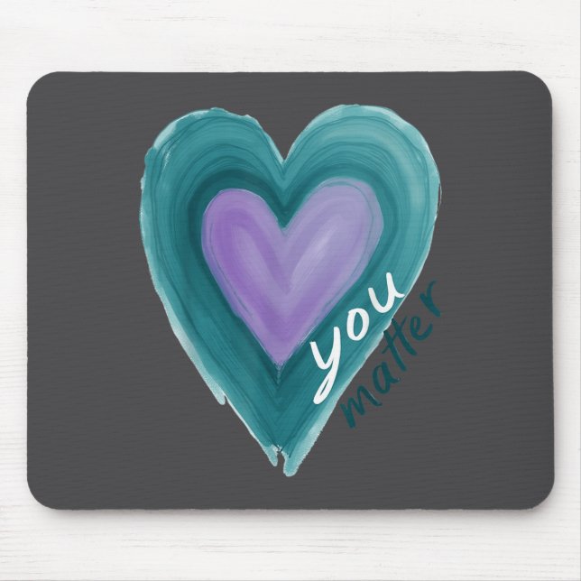 Uplifting you  Suicide Prevention Heart Design  Mouse Mat (Front)