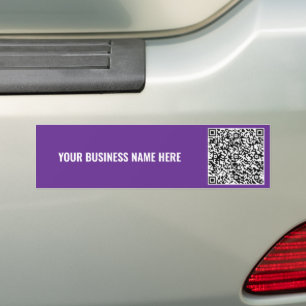 Uploaad Your QR Code Text Business Bumper Sticker