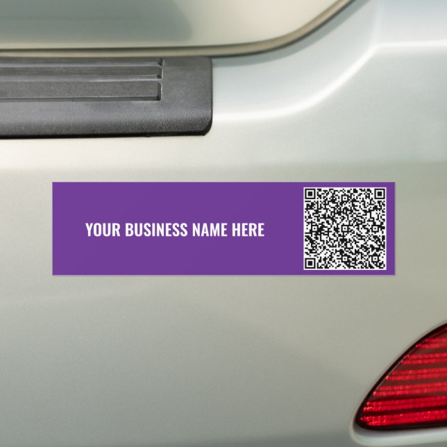 Uploaad Your QR Code Text Business Bumper Sticker (On Car)