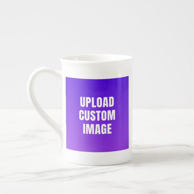 Upload 2 Custom Image - Add Your Own To Print On A Bone China Mug (Left)