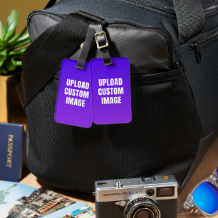 Upload 2 Custom Image - Add Your Own To Print On A Luggage Tag