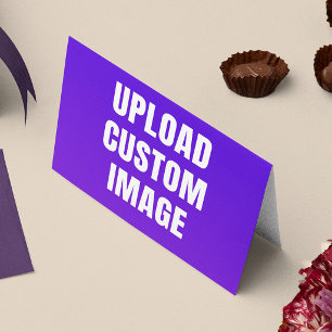 Upload 2 Custom Image - Add Your Own To Print On A Place Card