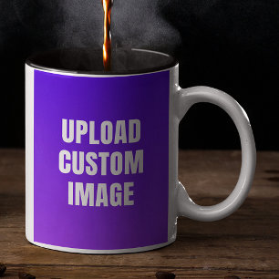 Upload 2 Custom Image - Add Your Own To Print On A Two-Tone Coffee Mug