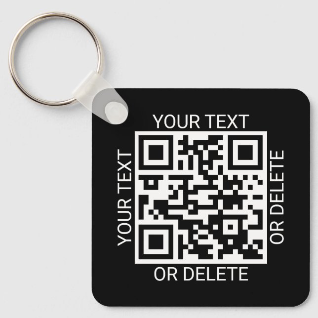 Upload 2 QR Codes Payment App or Website Black Key Ring (Front)