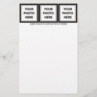 Upload 3 Photos & Add Text – Customise Picture Stationery