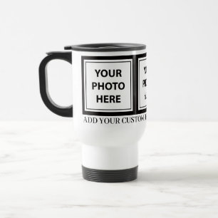 Upload 3 Photos & Add Text – Customize Picture Travel Mug