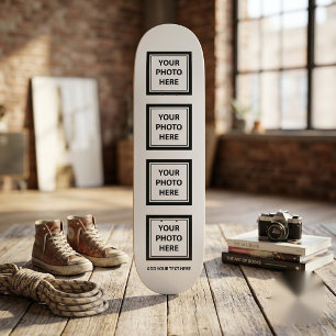 Upload 4 Photos & Add Text – Simple Picture Skateboard
