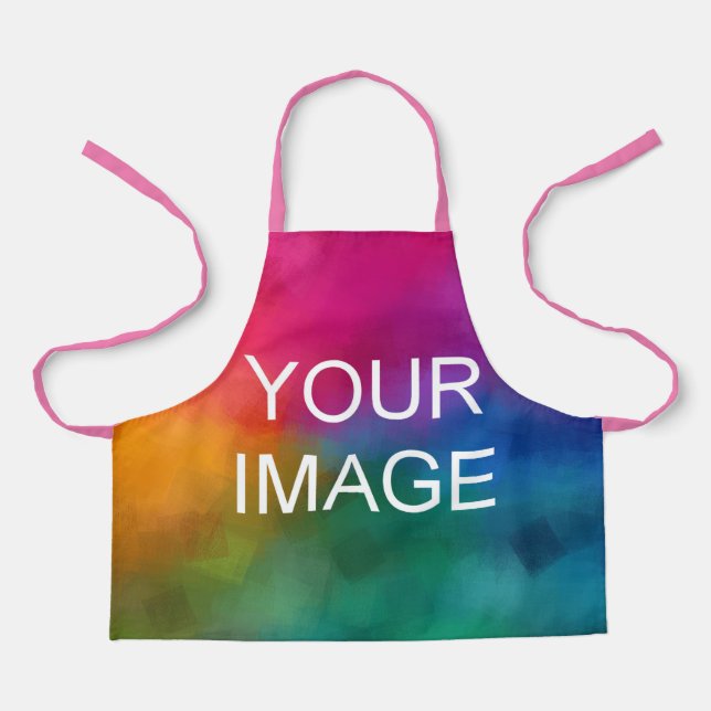 Upload Add Your Photo Or Logo Template Kids Girls Apron (Front)