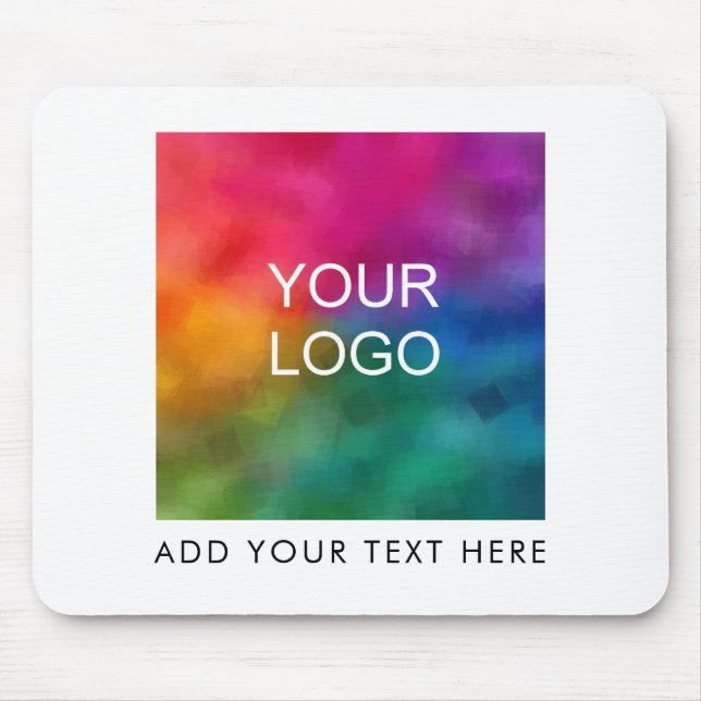 Upload Add Your Photo Text Business Logo Image Mouse Mat (Front)