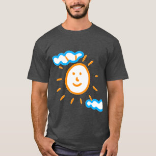 Upload Art Drawing Turn Kids Artwork to Grey  T-Shirt