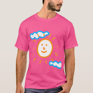 Upload Art Drawing Turn Kids Artwork to Pink T-Shirt