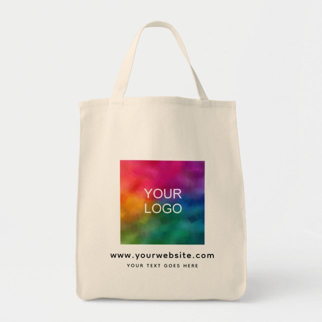 Upload Business Company Logo Here Website Grocery Tote Bag (Front)