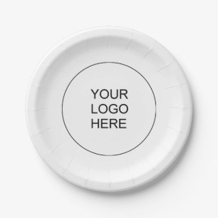Upload Business Company Logo Text Template Paper Plate
