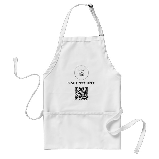 Upload Business Company Logo Text Template QR Code Standard Apron (Front)