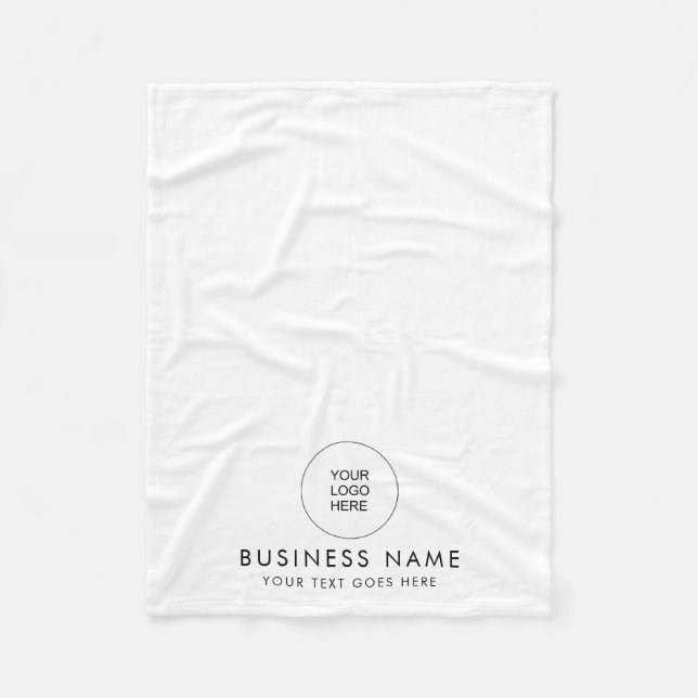 Upload Business Logo Add Text Customer Small Fleece Blanket (Front)
